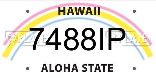 7488IP Hawaii License Plate