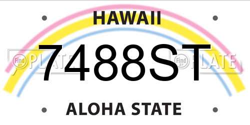 7488ST Hawaii License Plate