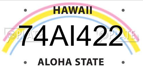 74AI422 Hawaii License Plate