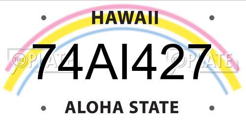 74AI427 Hawaii License Plate