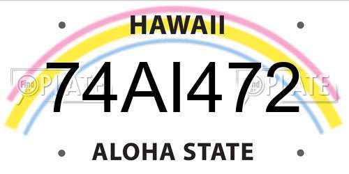 74AI472 Hawaii License Plate