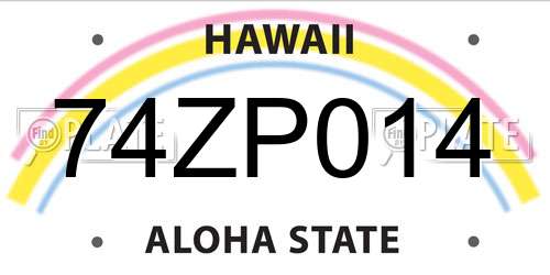 74ZP014 Hawaii License Plate