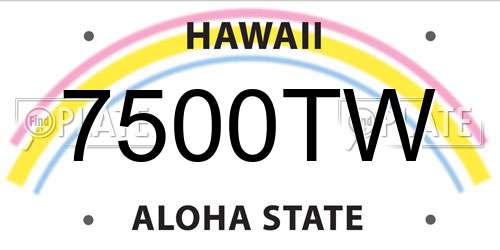 7500TW Hawaii License Plate