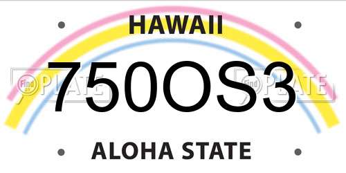 750OS3 Hawaii License Plate