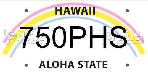 750PHS Hawaii License Plate