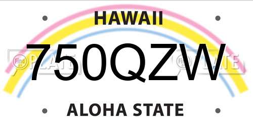 750QZW Hawaii License Plate