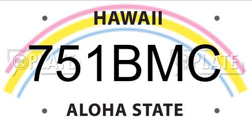 751BMC Hawaii License Plate