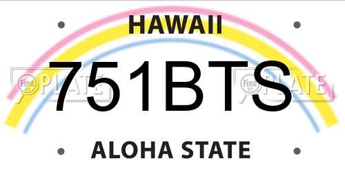 751BTS Hawaii License Plate