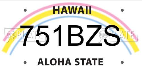 751BZS Hawaii License Plate