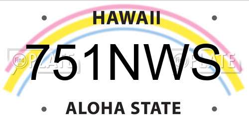 751NWS Hawaii License Plate