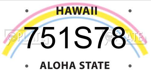 751S78 Hawaii License Plate