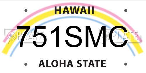 751SMC Hawaii License Plate