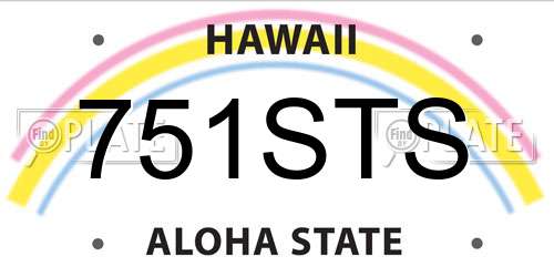 751STS Hawaii License Plate