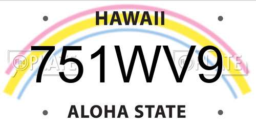 751WV9 Hawaii License Plate