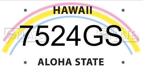 7524GS Hawaii License Plate