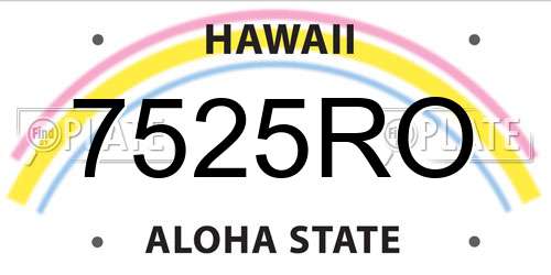 7525RO Hawaii License Plate