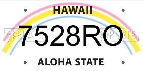 7528RO Hawaii License Plate
