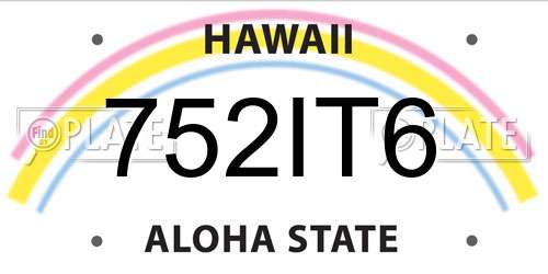 752IT6 Hawaii License Plate