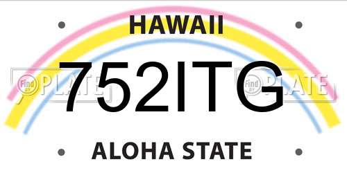752ITG Hawaii License Plate