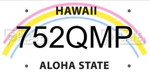 752QMP Hawaii License Plate