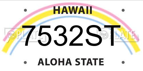 7532ST Hawaii License Plate