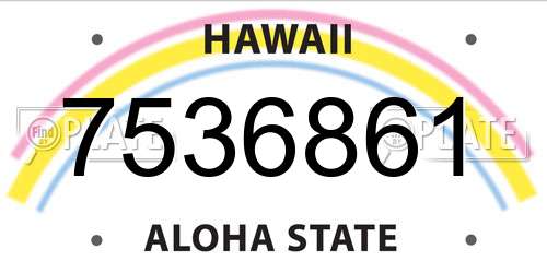 7536861 Hawaii License Plate