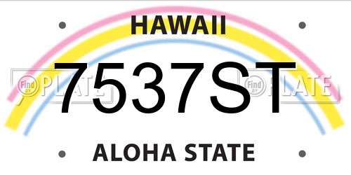 7537ST Hawaii License Plate