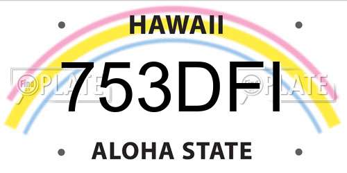 753DFI Hawaii License Plate