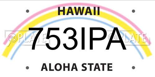753IPA Hawaii License Plate