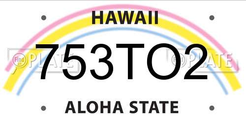 753TO2 Hawaii License Plate