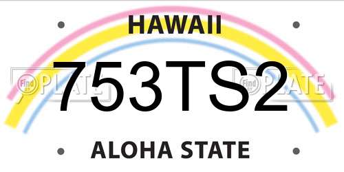 753TS2 Hawaii License Plate
