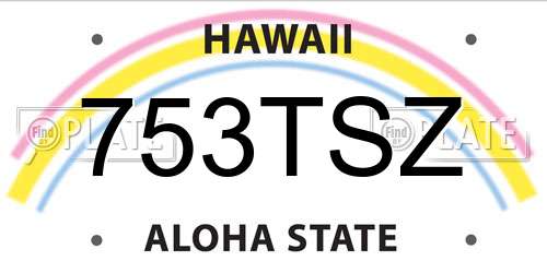 753TSZ Hawaii License Plate