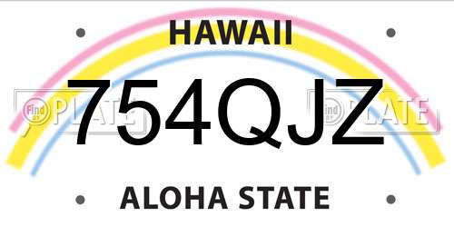 754QJZ Hawaii License Plate