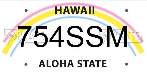754SSM Hawaii License Plate
