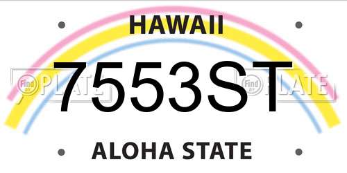 7553ST Hawaii License Plate