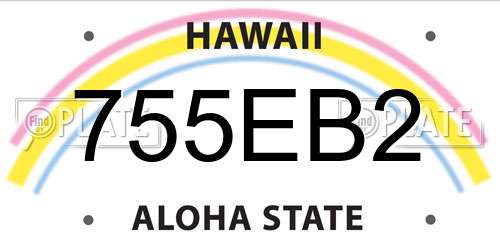 755EB2 Hawaii License Plate
