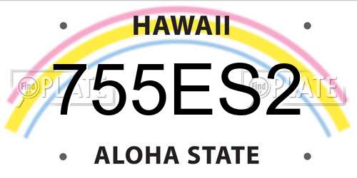 755ES2 Hawaii License Plate