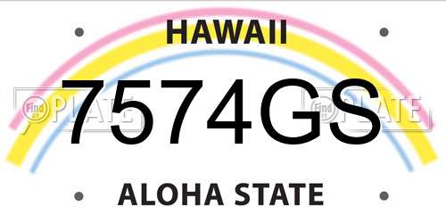 7574GS Hawaii License Plate