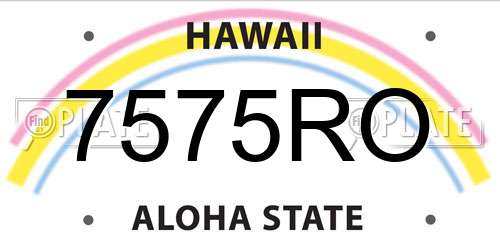 7575RO Hawaii License Plate