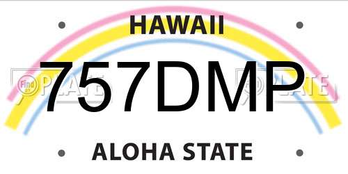 757DMP Hawaii License Plate