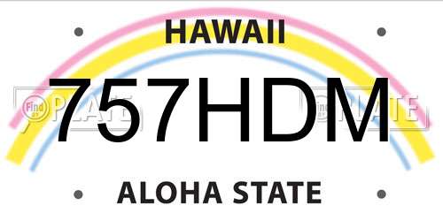 757HDM Hawaii License Plate