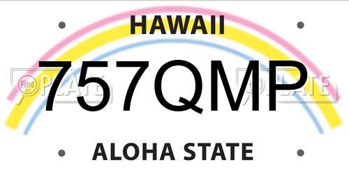757QMP Hawaii License Plate