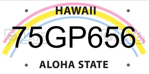 75GP656 Hawaii License Plate