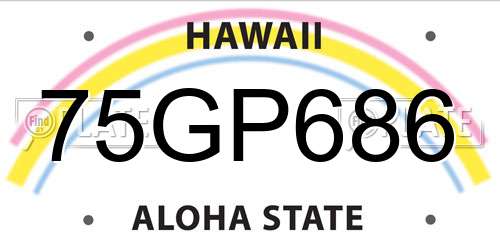 75GP686 Hawaii License Plate