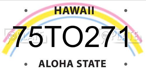 75TO271 Hawaii License Plate