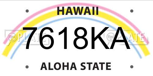7618KA Hawaii License Plate