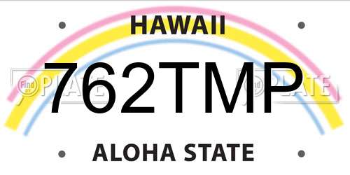 762TMP Hawaii License Plate