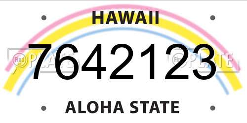 7642123 Hawaii License Plate