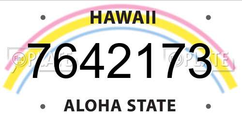 7642173 Hawaii License Plate