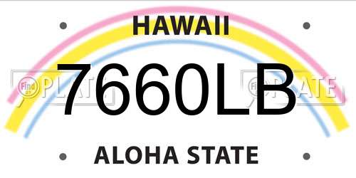 7660LB Hawaii License Plate